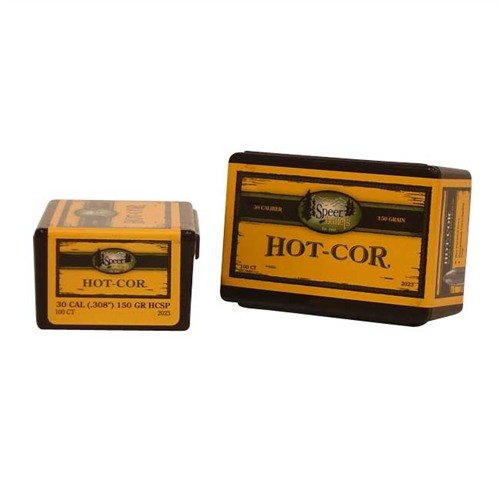 Les balles Hot-Cor de 30 calibre (0.308") offrent une performance fiable et une précision exceptionnelle grâce à leur noyau en plomb sans vides.
