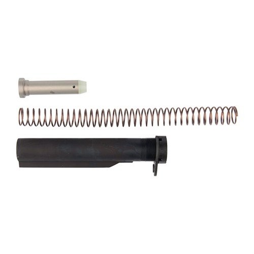 Kit completo per montaggio di calci regolabili, con tubo buffer in alluminio 7075-T6, castello in acciaio e buffer carabina da 3 oz per prestazioni affidabili.
