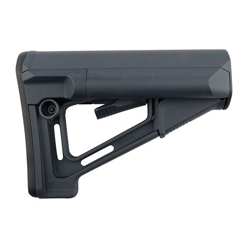 Der MAGPUL AR-15 STR Stock bietet verstellbaren Komfort, interne Batteriefächer, eine stabile Friktionseinstellung und ist perfekt für mil-spec Buffer Röhren.