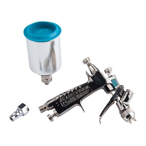 La BABY SERIES SPRAY GUN di CERAKOTE offre un controllo preciso della spruzzatura, bassa consumazione d'aria e un serbatoio in acciaio inox ideale per verniciature dettagliate.