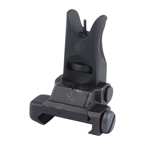 Der KAC Flip-Up Micro Front Sight bietet eine robuste, werkzeuglose Höhenverstellung, passt auf Picatinny Rails und hat ein extrem flaches Profil für optimale Nutzung.
