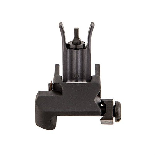Der KAC M4 Flip-Up Front Sight aus Stahl bietet eine niedrige Profilhöhe, ist robust, passt auf Picatinny Rails und schützt die Sicht bei Nichtgebrauch.