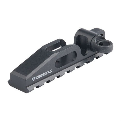Il rail Picatinny CROSSTAC si fissa facilmente al lug per baionetta dell'AR-15, offrendo un segmento da 8 slot per accessori come luci e bipodi.