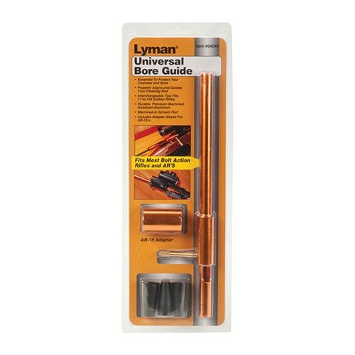 Le Universal Bore Guide Set de LYMAN facilite le nettoyage en dirigeant et centrant ta tige de nettoyage, tout en protégeant la chambre et le canon.