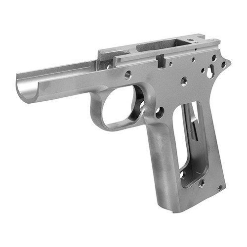 Le cadre 1911 CLASSIC RECEIVER SS de CASPIAN offre une reproduction moderne fidèle au design original de Browning, en acier inoxydable pour une construction parfaite.