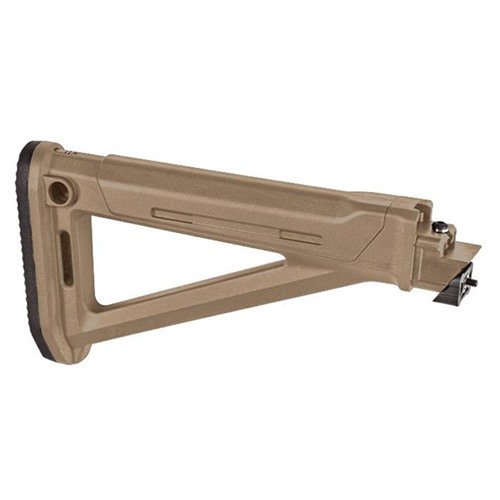Le MOE AK Stock de Magpul offre un ajustement parfait, un rangement interne, un coussin en caoutchouc absorbant les chocs et des rehausseurs de joue interchangeables.