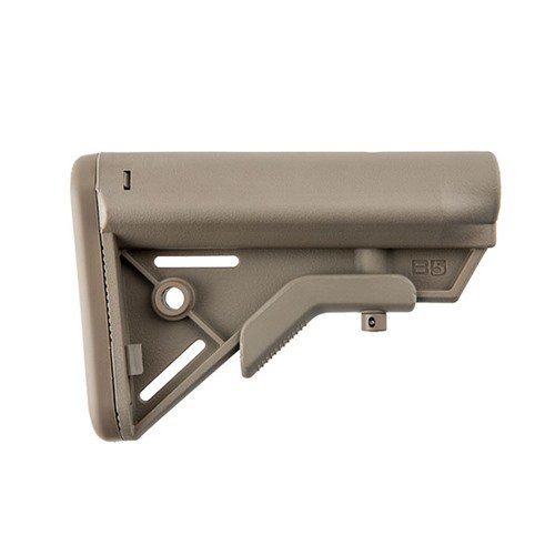 Le BRAVO COLLAPSIBLE MIL-SPEC STOCK pour AR-15 est léger, ergonomique, avec un coussin anti-dérapant et un montage QD, offrant confort et rapidité d'ajustement.