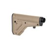 L'UBR 2.0 di MAGPUL è un calcio regolabile per AR15/M4, offre stabilità, 8 posizioni di supporto per il viso, e compatibilità con sistemi A5.