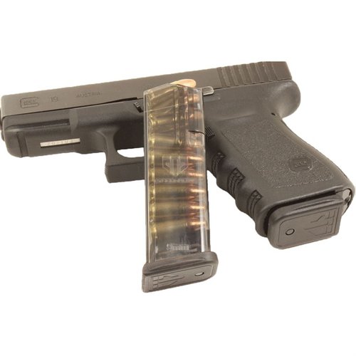 Il caricatore trasparente ETS per Glock 19 offre visibilità, affidabilità testata, compatibilità con base aftermarket e resistenza chimica senza pari.
