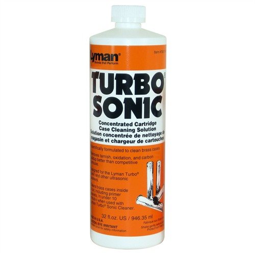 La soluzione di pulizia Turbo Sonic di Lyman offre risultati premium per casi e parti in acciaio, con lubrificazione superiore e facile utilizzo per pulizia ultrasonica.