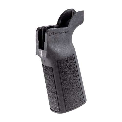 L'AR-15 P-GRIP 23 offre un upgrade ergonomico con un angolo di presa verticale migliorato e una tang estesa, realizzato in materiali compositi resistenti.