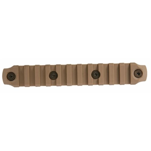 Les sections de rail KEYMOD en nylon sont légères, résistantes aux impacts et conformes aux spécifications Mil-Standard, disponibles en plusieurs longueurs.