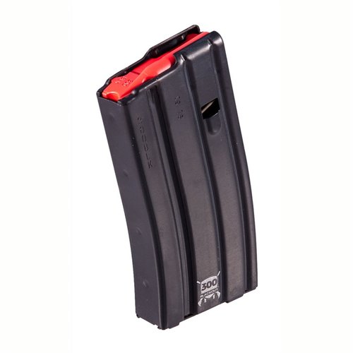 Das AR-15 Magazin für 300 Blackout bietet eine robuste Aluminiumkonstruktion mit einem roten Follower und ist in 10, 20 und 30 Schuss erhältlich.