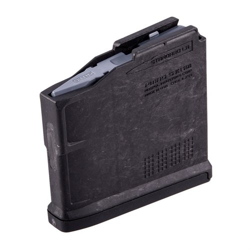 Das PMAG 5 AC L ist ein leichtes, langlebiges Magazin für .30-06 mit 5 oder 6 Schuss Kapazität, kompatibel mit AICS-Systemen und aus robustem Polymer.
