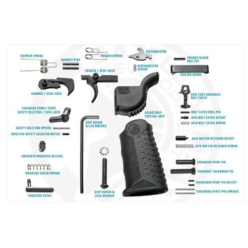 Le kit de pièces inférieures complet AR-15 de Battle Arms Development offre des composants robustes, légers et ergonomiques pour améliorer ton expérience de tir.