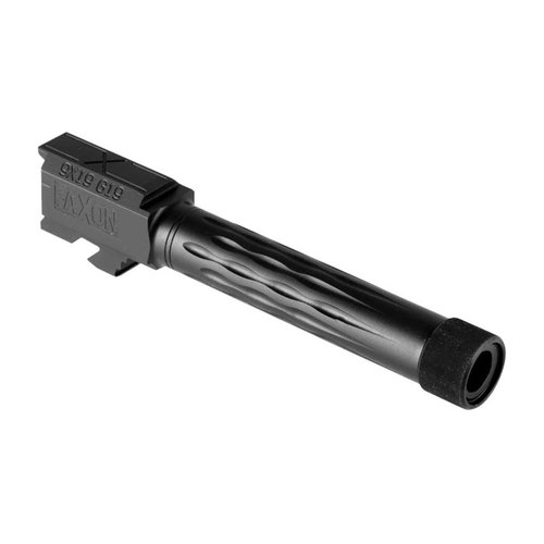 Der Faxon Flame Match Barrel für Glock 19® bietet verbesserte Steifigkeit, Wärmeableitung und passt ohne Gunsmithing in deinen G19. Ideal für präzise Schüsse!