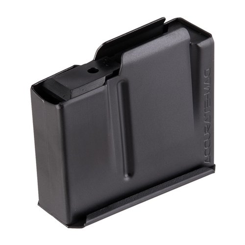 Il caricatore AICS-Pattern 6.5 Creedmoor di Accurate-Mag offre una capacità di 5 o 10 colpi, costruzione in acciaio e finitura nera nitruro per una rapida ricarica.