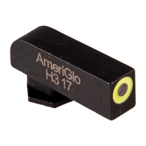 Le mire anteriori TRITIUM LIME LUMI per Glock® offrono una visibilità eccezionale grazie al Tritium verde e al contorno Lumi, ideali per il tiro in condizioni di scarsa illuminazione.
