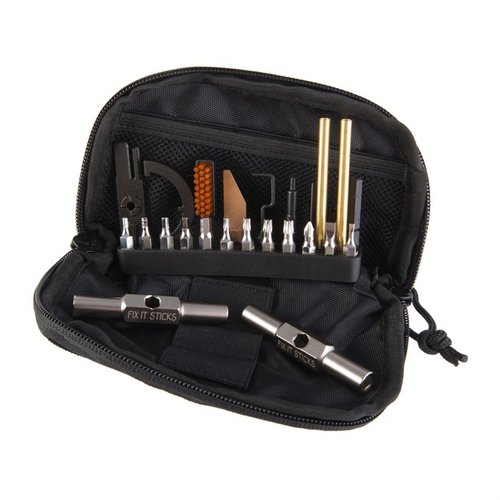 Le kit d'entretien AR-15 Fix It Sticks est compact, avec des outils de haute qualité pour un entretien complet de ton arme, le tout dans un étui pratique.