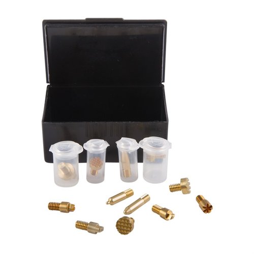 Le DELUXE STIPPLING TIP KIT d'OREGON TRAIL DEFENSE offre 12 embouts en laiton pour personnaliser la texture de tes armes en polymère avec qualité et facilité.