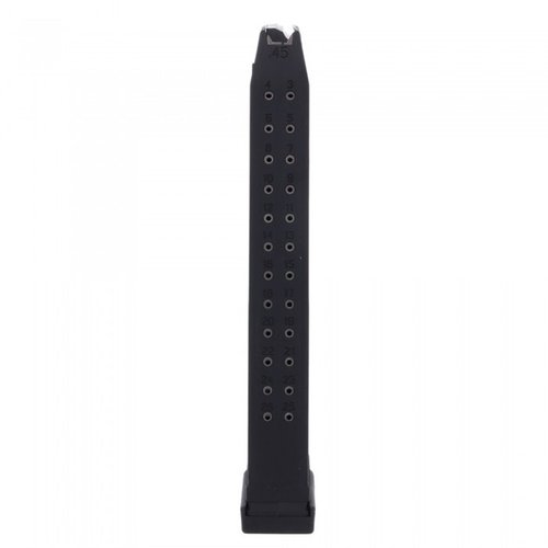 Erhöhe die Kapazität deiner .45 Glock mit dem KCI 26-RD Magazin! Doppelte Schussanzahl, robustes Design und einfache Handhabung für mehr Spass beim Schiessen.