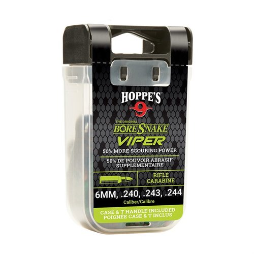 Il Rifle Viper Bore Snake offre una pulizia semplice e veloce con una corda in nylon intrecciato che sgrassa, pulisce e lubrifica in un solo passaggio.
