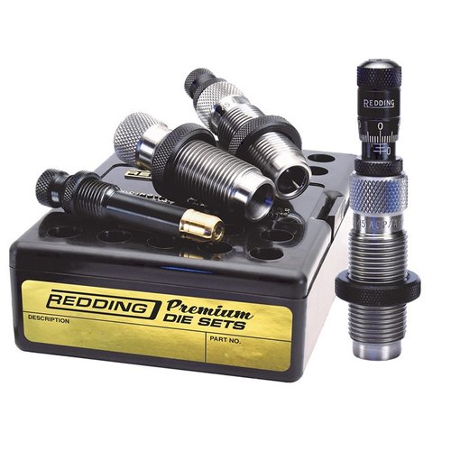 Le set de dies Redding Premium pour 40 S&W et 10MM offre une précision inégalée avec un die de dimensionnement en Carbure de Titane et un micromètre de profondeur de siège.