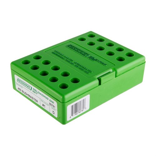 Le jeu de dies Redding pour les cartouches à paroi droite comprend trois dies pour un redimensionnement efficace, expansion de col et un guidage précis des projectiles.
