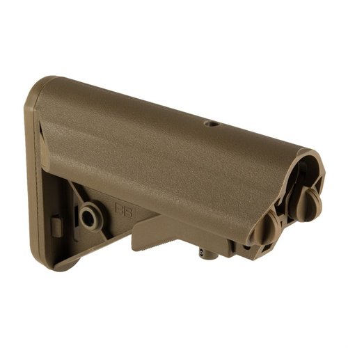 Der AR-15 SOPMOD Stock bietet verbesserten Cheekweld, wasserdichten Stauraum für Batterien und eine rutschfeste Gummischulterstütze für mehr Komfort.