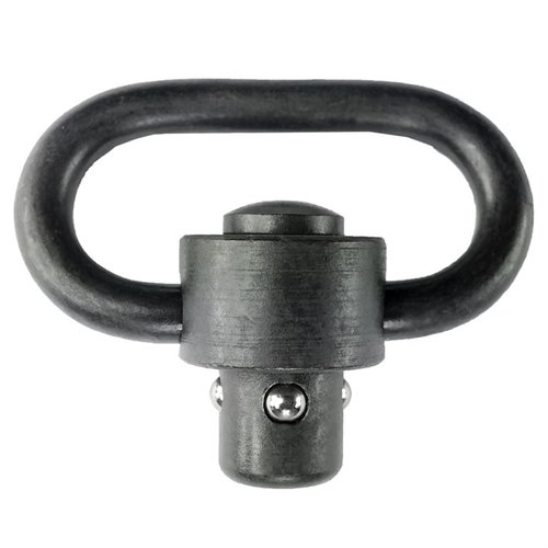 Der Grovtec Heavy Duty Push Button Swivel bietet eine robuste Verbindung für 1-1/4" Slings, ist bis zu 450 lbs getestet und ermöglicht eine leise 360° Drehung.
