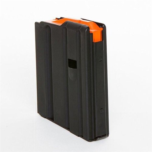 Découvre le chargeur noir de 10 coups en acier inoxydable avec un suiveur orange et finition Isonite, parfait pour ta .223 AR et fiable en toutes circonstances.