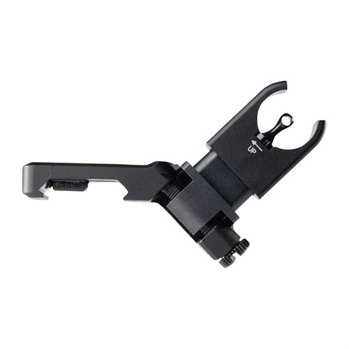 Il mirino frontale C4 Offset Folding di Ultradyne offre visibilità del bersaglio mentre si allineano i punti di mira, si monta su rail Picatinny e si ripiega quando non in uso.
