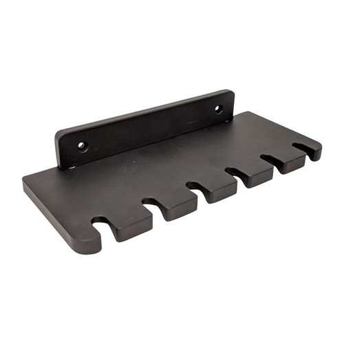 Organise tes cleaning rods avec le rack de stockage mural Area 419 en aluminium, qui accueille 6 tiges et 12 brosses, tout en offrant un plateau pour les petits accessoires.