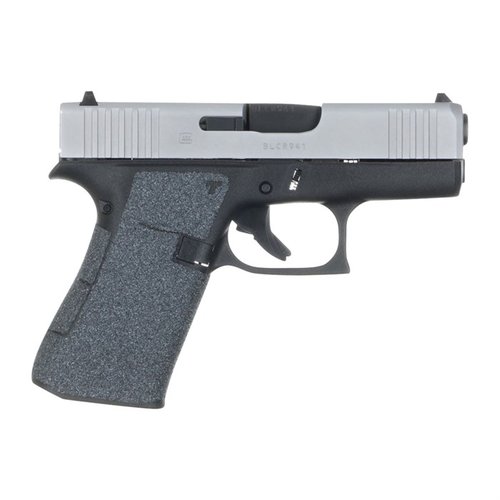 Il grip TALON per Glock 43X/48 offre copertura totale sui pannelli laterali, alta copertura sul retro e sotto il grilletto, con ritagli per il riposo del pollice.