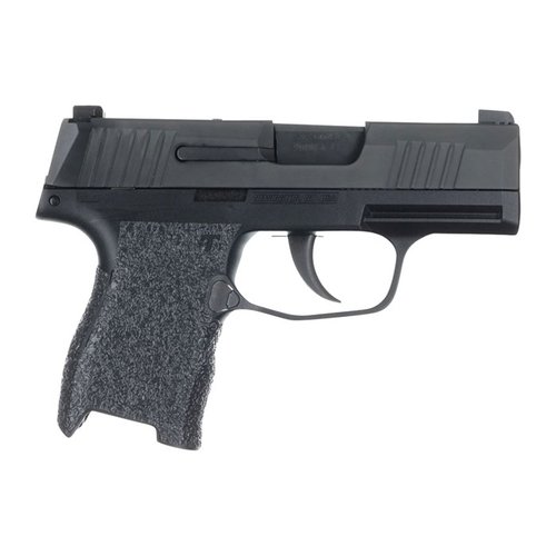 Die TALON Grips für die Sig Sauer P365 bieten vollständige Seitenabdeckung, einschliesslich Daumenauflage, unter dem Abzug und auf der Rückseite für optimalen Halt.