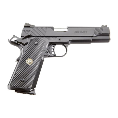 Die CQB 1911 Elite bietet ein robustes Carbonstahl-Design, Bullet Proof® Teile, einen präzisen 5" Lauf und eine ergonomische Handhabung für maximale Leistung.