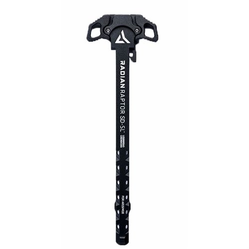 Le Raptor-SD-SL de Radian Weapons offre une poignée de chargement ambidextre avec un arbre ventilé, réduisant le blowback et permettant un chargement rapide à une main.
