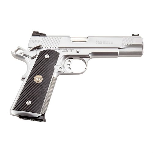 Die CQB 1911 Elite bietet dir eine zuverlässige 9mm Luger mit Bullet Proof® Teilen, ergonomischem Design und einem präzisen 5" Match-Lauf – perfekt für den Einsatz!