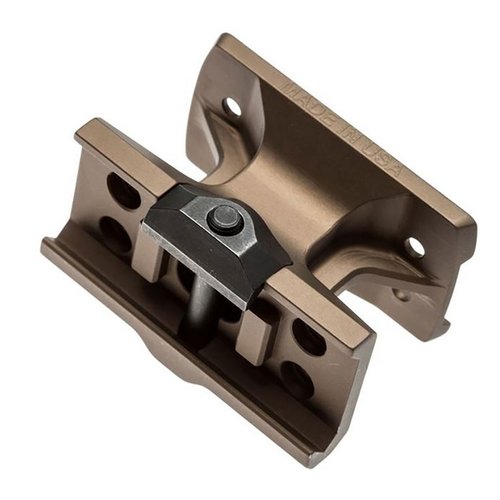 Der Reptilia DOT Mount bietet eine sichere, einfache Montage für viele Red-Dot-Optiken, ist aus 7075-T6 Aluminium gefertigt und kompatibel mit AR-15 Backup-Visieren.