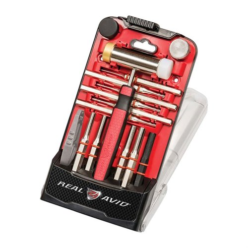 Il set ACCU PUNCH di REAL AVID consente di rimuovere e installare in sicurezza i pin delle armi, con un martello ergonomico e punte esagonali per un controllo preciso.