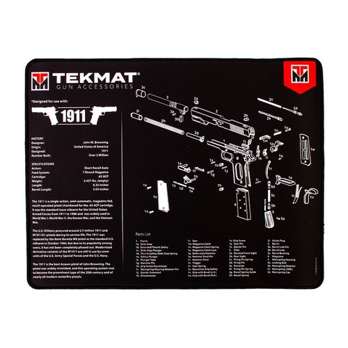 Le TekMat Ultra 20 est imperméable, résistant aux rayures et aux produits chimiques, avec des schémas pour un démontage facile de ton arme.
