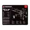 Der TekMat Ultra 20 Pistol Cleaning Mat ist wasserdicht, kratzfest und enthält Teilelisten, die dir beim Zerlegen und Zusammenbauen deiner Waffe helfen.