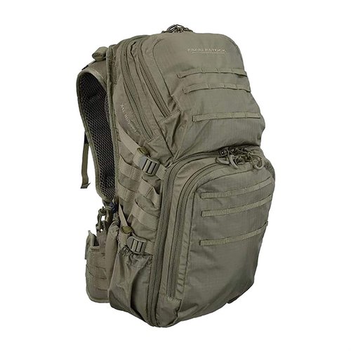 Lo zaino EBERLESTOCK HiSpeed II offre un design ergonomico, tasche esterne ampie, sistema MOLLE-10 e scomparti interni per idratazione e documenti.