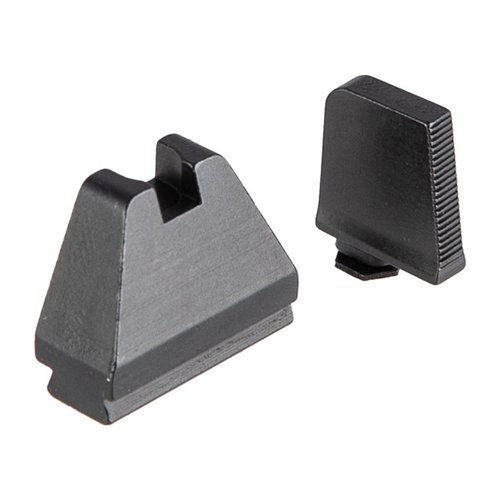 Sights extra alti per Glock MOS e Leupold Delta Point Pro, ideali per l'uso con silenziatori, in acciaio, finitura nera opaca, frontale 0.500" e posteriore 0.600".