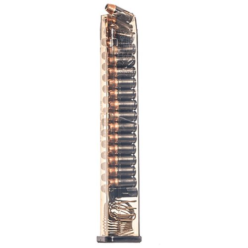 Scopri il caricatore da 30 colpi .45 per Glock® 21/30/41. 🌟 Resistente, traslucido e facile da usare. Garanzia a vita per prestazioni eccellenti!