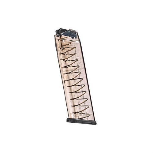 I caricatori 10MM per Glock® offrono resistenza agli urti, compatibilità con estensioni, facile smontaggio e una struttura traslucida per controllare le munizioni.