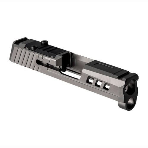 Le slide Axiom SIG P365 de True Precision est fabriqué en acier inoxydable, compatible avec les optiques Shield RMSc et offre un look unique avec une finition Grey PVD.