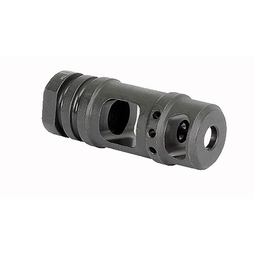 Der AR-15 Two-Chamber Muzzle Brake reduziert Mündungsaufstieg, ist aus Werkzeugstahl mit Phosphatbeschichtung gefertigt und wird mit einer neuen Crush Washer geliefert.