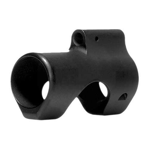Le bloc gaz low profile Troy de 2 pouces s'adapte parfaitement sous les garde-main fins, masquant les trous de pin et offrant une finition durable en acier.