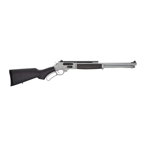 Il fucile ALL WEATHER SIDE GATE PICATINNY .45-70 offre un'azione a leva, una finitura in acciaio cromato e un design robusto, ideale per ogni condizione atmosferica.